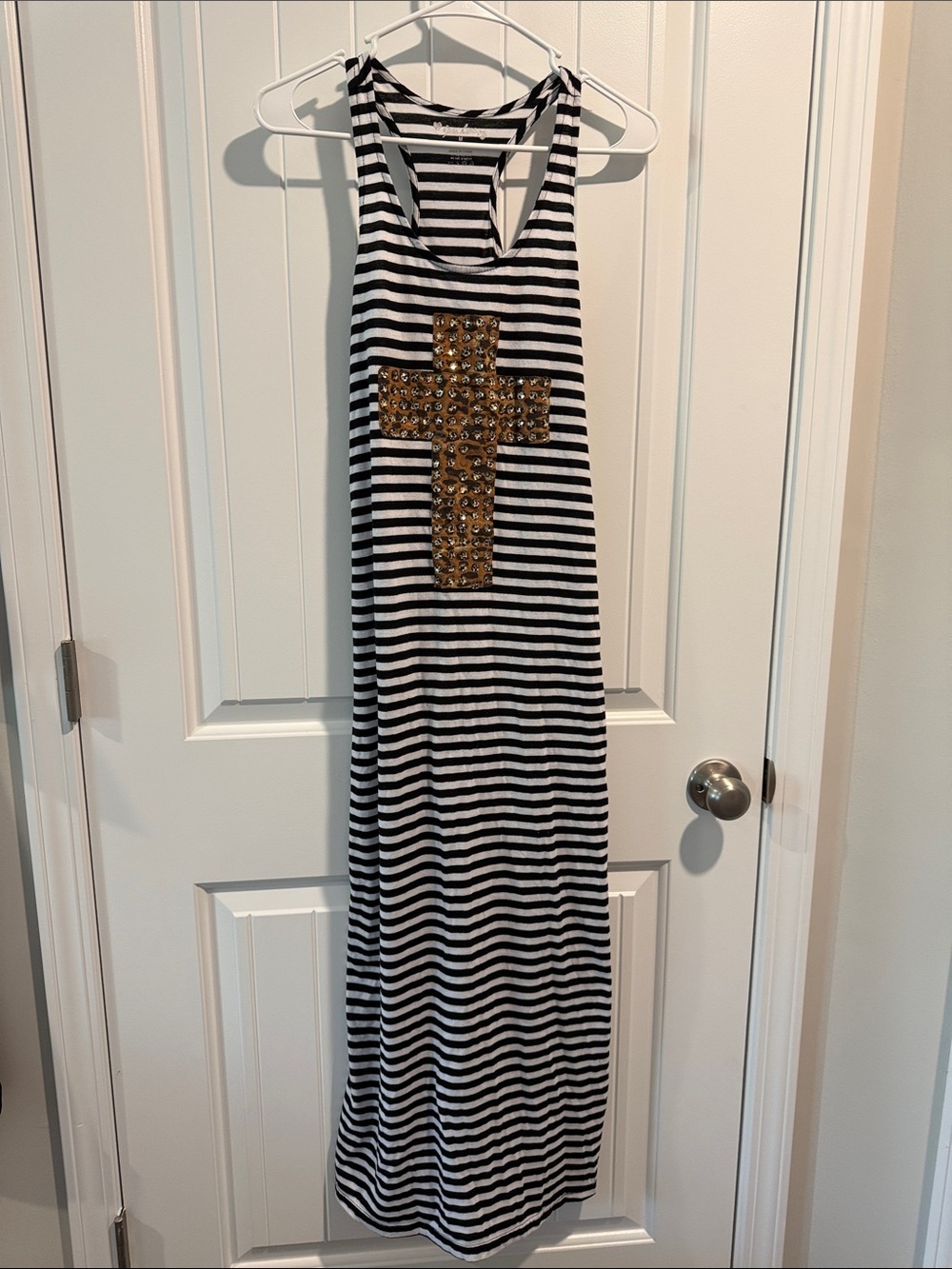 Just Love Black and White Striped Racerback Dress